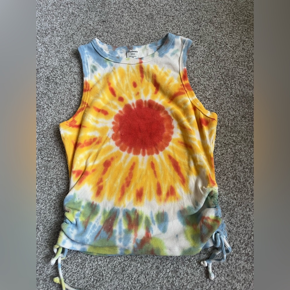 No Boundaries Yellow Orange Sleeveless Muscle Tee